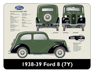 Ford 8 (7Y) 1938-39 Mouse Mat